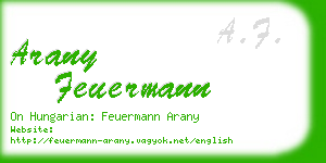 arany feuermann business card